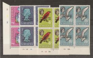 St Helena 1965 Local Post Opt's SG193-196 Cyl Blocks MNH