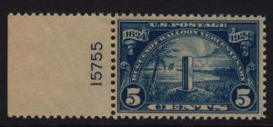 1924 Sc 616 MNH VF-XF plate number  Hebert CV $112