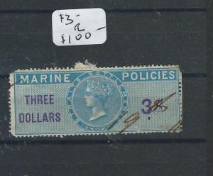 MALAYA STRAITS SETTLEMENTS (PP2305B) MARINE POLICY QV $3.00 