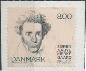 Denmark 1636 (mnh) 8k Søren Kierkegaard (2013) (stock image)