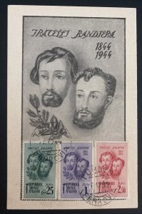 1944 Torino Italy First Day Maxi Postcard Cover Italian Socialist Republic 32-34