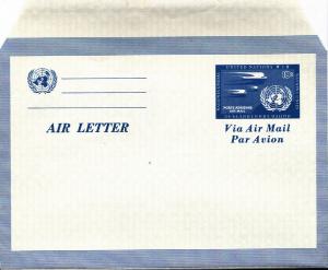 U.N. # UC1, Aerogramme, Mint Envelope, 1/2 Cat.