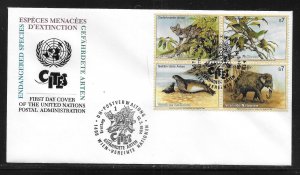 UN Vienna 165a 1994 Endangered Species FDC Geneva Cachet