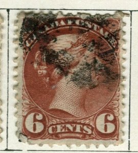 CANADA; 1870s early classic QV Small Head issue used 6c. value 