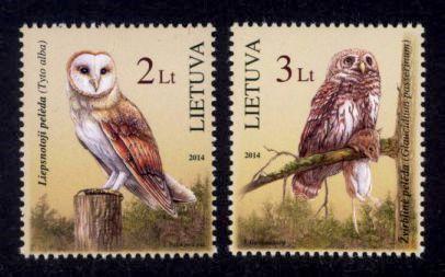 Lithuania Sc# 1022-3 MNH Endangered Owls