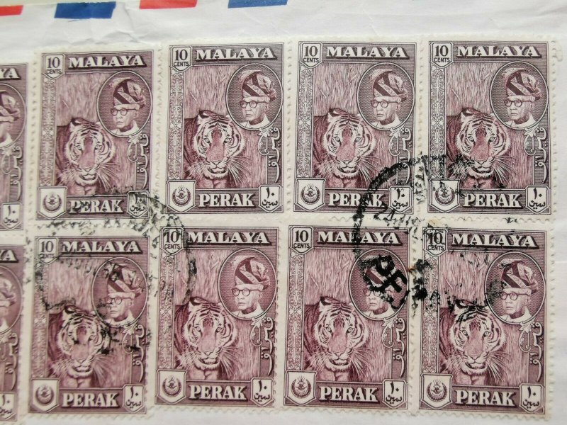 MALAYA 1965 STATE OF PERAK 10CX9 AIRMAIL COVER ENGLAND