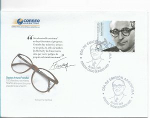 ARGENTINA 2008 FDC DR. ARTURO FRONDIZI PRESIDENT POLITICIAN 1 VALUE COVER