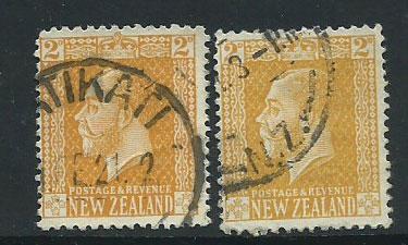 New Zealand SG 439  FU plus pale yellow SG 439a