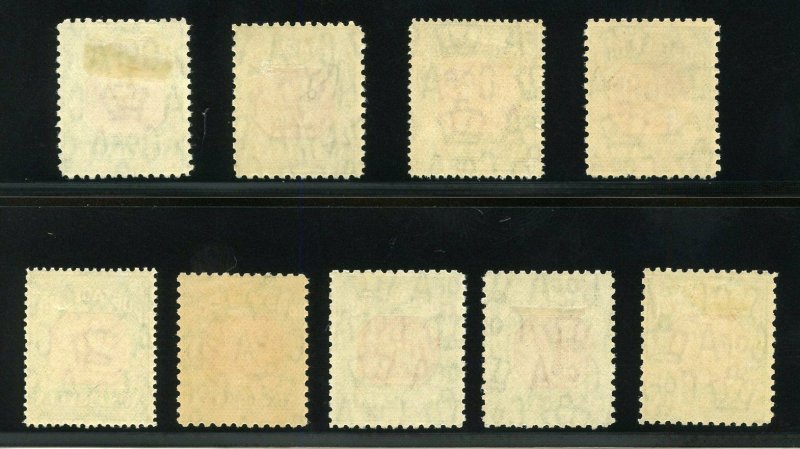 AUSTRALIA POSTAGE DUES SCOTT#J57/63   MINT LIGHT HINGED, 1d & 2d PERF 14  NH