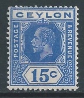 Ceylon #206 MH 15c King George V