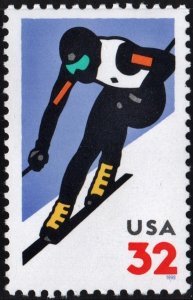 SC#3180 32¢ Winter Sports, Alpine Skiing Single (1998) MNH