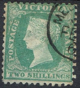 VICTORIA 1859 QV WOODBLOCK 2/- PERF 12 USED