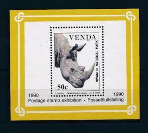 [52535] Venda 1990 Wild animals  Rhino MNH Sheet