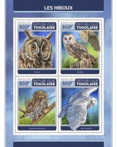 Z08 IMPERF TG17308a TOGO 2017 Owls MNH ** Postfrisch