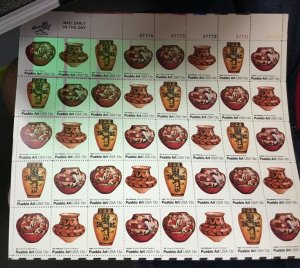 1706-09 Pueblo Art Pottery ERROR 1977 Mint sheet Major Tagging Shift