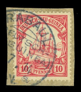 German Colonies - NEW GUINEA 1901 Yacht 10pf  Sc 9 used VF RABAUL DNG cancel