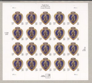 2007 US Scott #4164 41c Purple Heart Sheet of 20 MNH