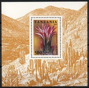 TANZANIA, FLOWER / PLANT / DESERT SOUVENIR SHEET, NH