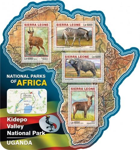 SIERRA LEONE - 2016 - Kidepo Valley NP - Perf 4v Sheet - MNH