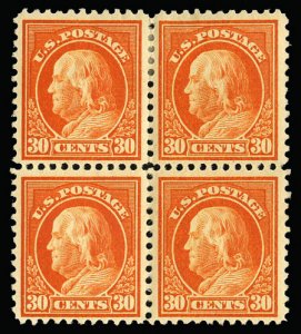 United States, 1910-30 #516 Cat$200, 1917-19 30c orange red, block of four, t...