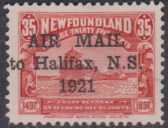 NEWFOUNDLAND 1921 MINT OG HALIFAX  NO STOP AFTER 1921 SUPERB