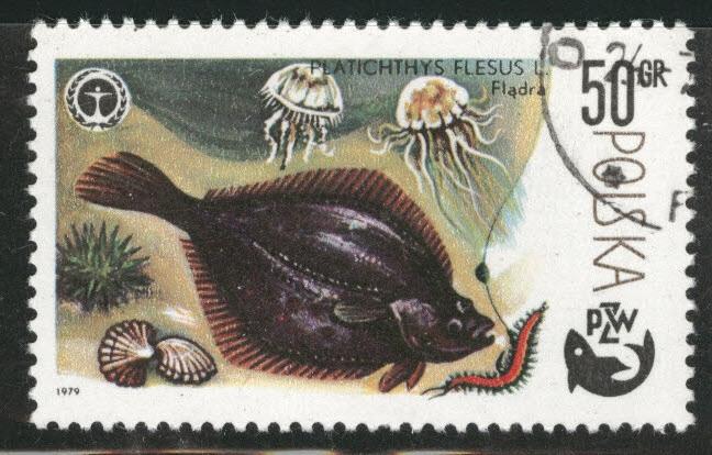 Poland Scott 2327 Used CTO favor canceled Fish stamp 1979