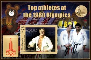 Stamps. Olympic Games 1980 in Moscow top athletes 2020 year 6 sheets perforated