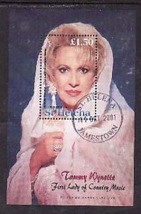 St Helena-Sc#783- id8-used sheet-Music-Christmas carols-Tammy Wynette-2001-