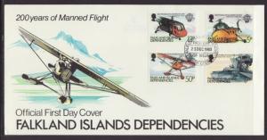 Falkland Islands Deendencies 1L80-1L83 Airplanes U/A FDC