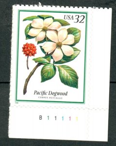 3197 Pacific Dogwood Flowering Tree MNH plate number single