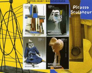 Malagasy 1999 Pablo PICASSO PAINTINGS Sheet Perforated Mint (NH)
