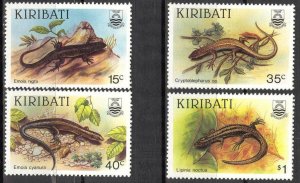 Kiribati 1987 Reptiles Lizards set of 4 MNH