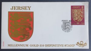 Jersey Millennium Gold £10 Definitive Stamp First Day Cover 2000