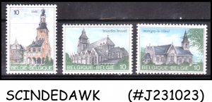 BELGIUM - 1984 TOURISM - CHURCHES & CITY HALL SCOTT#1174-1176   3V MINT NH