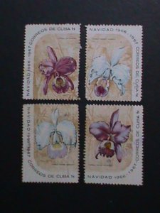 ​CUBA -1966 VERY OLD STAMPS-CHRISTMAS STAMPS-LOVELY FLOWERS-USED VERY FINE