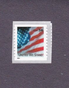 Single 34c Flag (UWS) SA US 3550A Spaces MNH F-VF