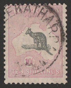 AUSTRALIA 1929 Kangaroo 10/-. Small Multi Wmk. ACSC 49 cat $750.