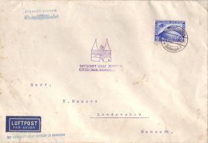 Zeppelin Flight 1931, Germany to Denmark. Back stamped Copenhagen. (z184)