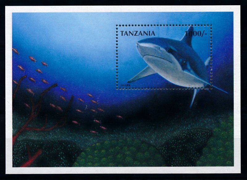 [78242] Tanzania 1998 Marine life shark fish Souvenir Sheet MNH