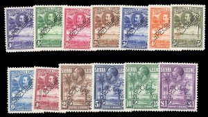 Sierra Leone #140-152S (SG 155-167s) Cat£325, 1932 George V, complete set, p...