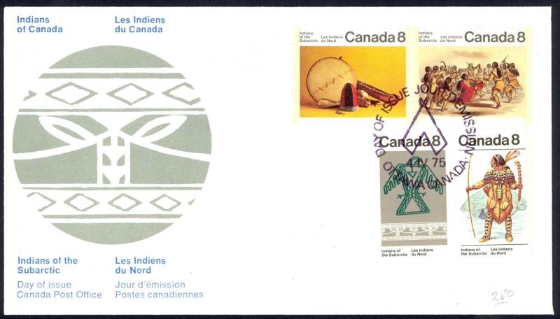 Canada Sc# 574-577 FDC combination 1975 04.04 Subarctic Indians