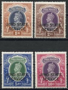 INDIA JIND STATE SERVICE  SCOTT#O58/61 SG#O69/72  MINT EXTREMELY LIGHT  HINGED