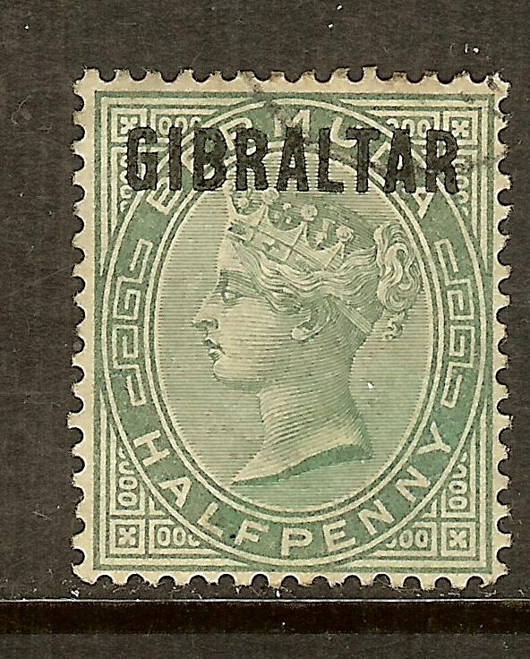 Gibraltar, Scott #1, Overprinted 1/2p Queen Victoria, Used