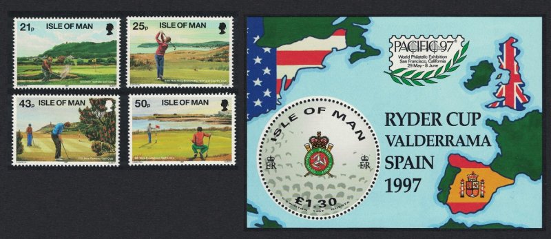 Isle of Man Golf 4v+MS 1997 MNH SG#755-MS759