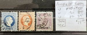 Austria Office in Turkey Selection #4b,5,27 Used- SCV=$14.50