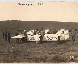 GERMANY Aviation Postcard GLIDER Maykemper/Maikäfer 1923 Real Photo {Slater}PG18