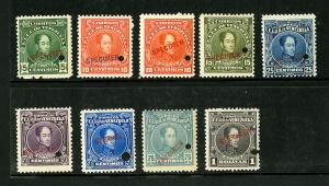 Venezuela Stamps F-VF OG NH Scarce Specimen Set of 9