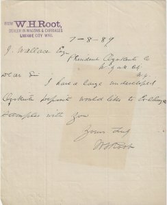 1889 - Selling Azurite from Laramie, Wyoming - Ephemera 1088