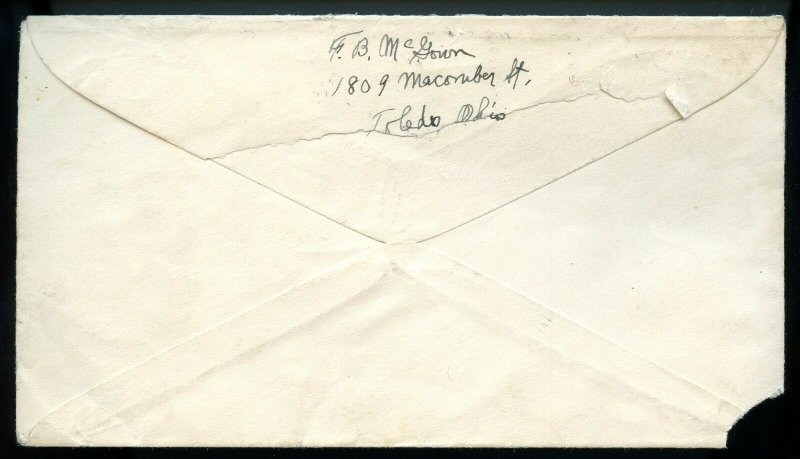 U.S. Scott 549 Pilgrim Tercentenary on Albino U429 Error From Toledo, Ohio