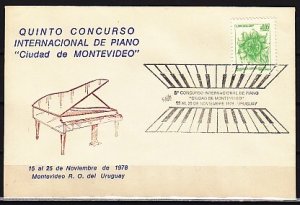 Uruguay, 1982 issue. 15-25/AUG/78, Piano  Recital cancel on a cachet cover. ^